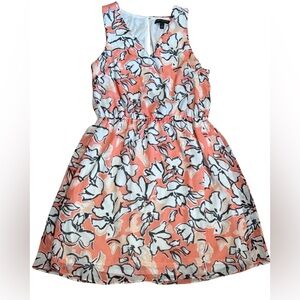Banana Republic Coral & White Floral Dress | Size 6